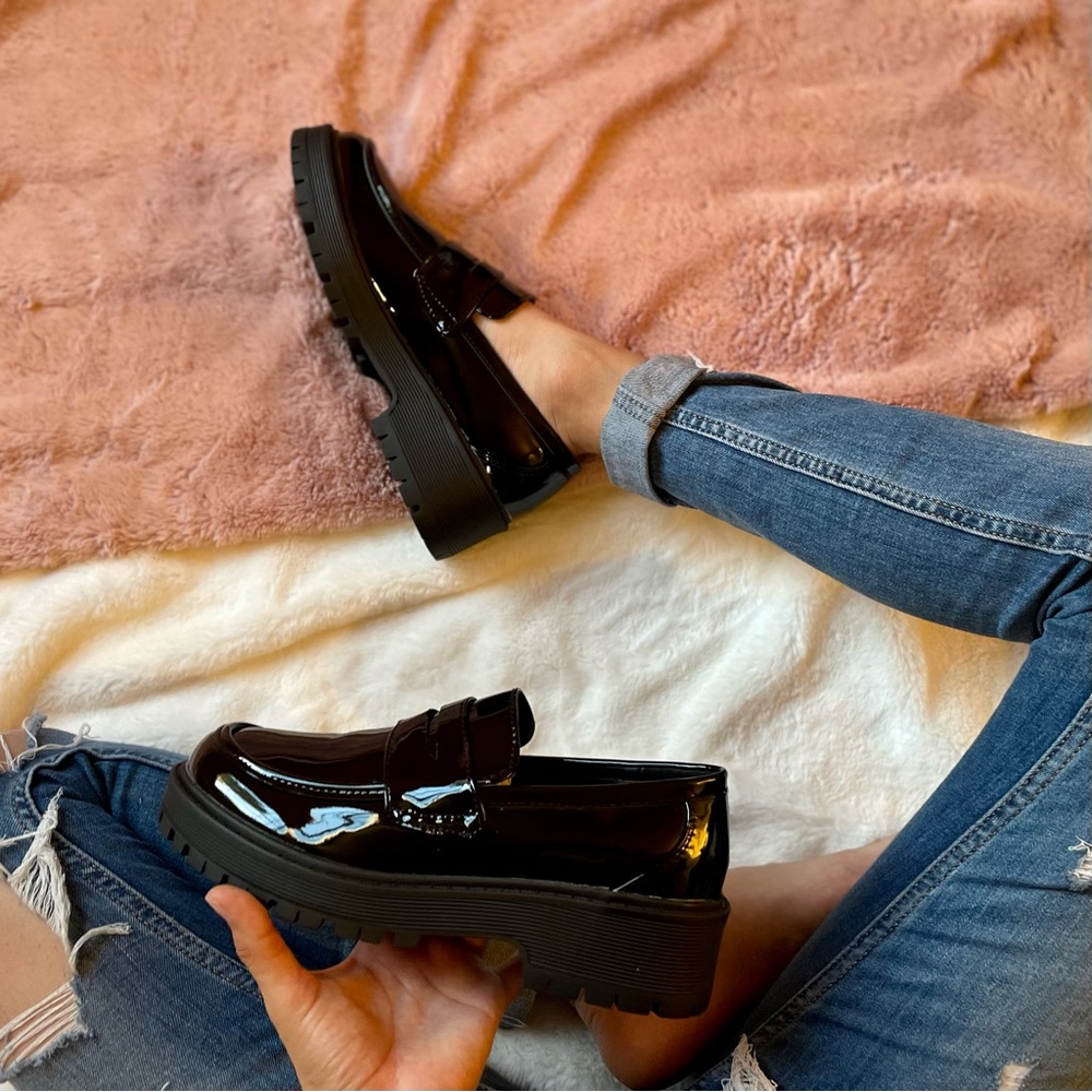 Black loafers